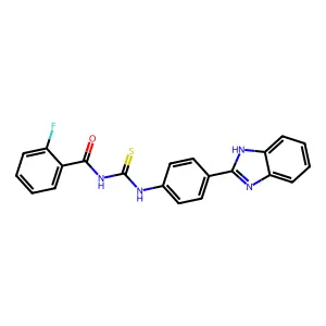 N-[[4-(1H-benzimidazol-2-yl)phenyl]carbamothioyl]-2-fluorobenzamide structure