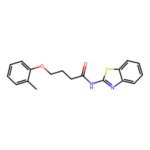 N-Benzothiazol-2-yl-4-o-tolyloxy-butyramide structure