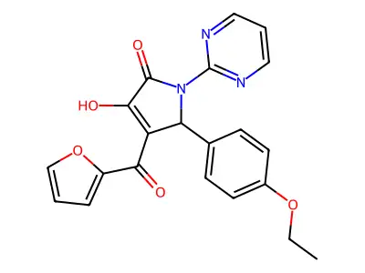 (4E)-5-(4-ethoxyphenyl)-4-[furan-2-yl(hydroxy)methylidene]-1-(pyrimidin-2-yl)pyrrolidine-2,3-dione structure