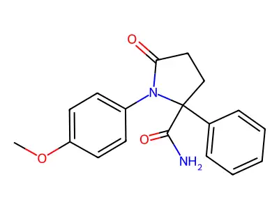 1-(4-Methoxyphenyl)-5-oxo-2-phenylpyrrolidine-2-carboxamide structure