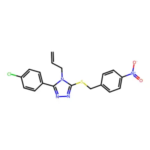 3-(4-chlorophenyl)-5-[(4-nitrobenzyl)sulfanyl]-4-(prop-2-en-1-yl)-4H-1,2,4-triazole structure
