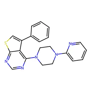 5-Phenyl-4-[4-(2-pyridinyl)-1-piperazinyl]thieno[2,3-d]pyrimidine structure