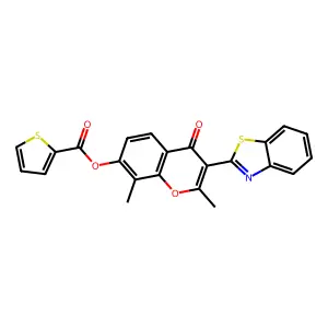 3-(1,3-benzothiazol-2-yl)-2,8-dimethyl-4-oxo-4H-chromen-7-yl thiophene-2-carboxylate structure