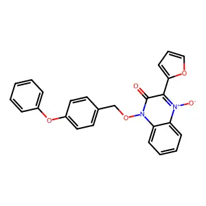 3-(Furan-2-yl)-4-oxido-1-[(4-phenoxyphenyl)methoxy]quinoxalin-4-ium-2-one structure