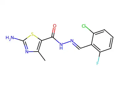 2-Amino-N'-(2-chloro-6-fluorobenzylidene)-4-methylthiazole-5-carbohydrazide structure