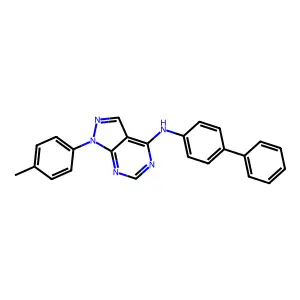 1-(4-methylphenyl)-N-(4-phenylphenyl)pyrazolo[3,4-d]pyrimidin-4-amine structure