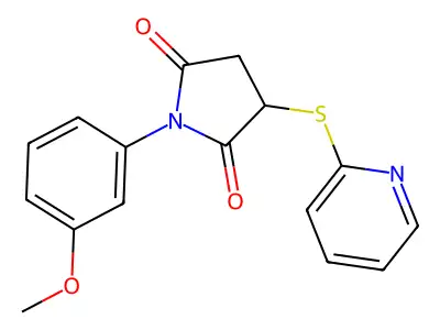 1-(3-Methoxy-phenyl)-3-(pyridin-2-ylsulfanyl)-pyrrolidine-2,5-dione structure
