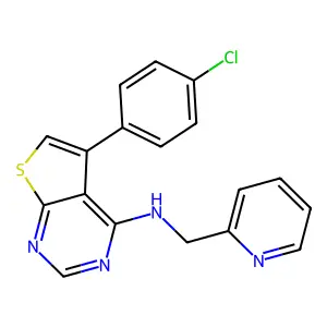 5-(4-chlorophenyl)-N-(pyridin-2-ylmethyl)thieno[2,3-d]pyrimidin-4-amine structure