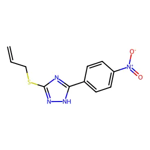 5-(4-nitrophenyl)-3-prop-2-enylsulfanyl-1H-1,2,4-triazole structure