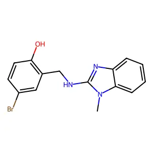 4-Bromo-2-{[(1-methyl-1H-benzimidazol-2-YL)amino]methyl}phenol structure