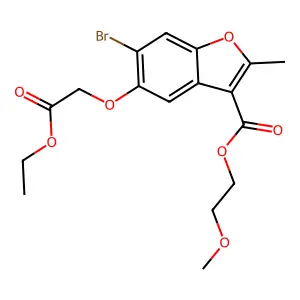 2-methoxyethyl 6-bromo-5-(2-ethoxy-2-oxoethoxy)-2-methyl-1-benzofuran-3-carboxylate structure
