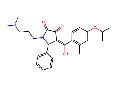1-[3-(dimethylamino)propyl]-3-hydroxy-4-[2-methyl-4-(propan-2-yloxy)benzoyl]-5-phenyl-2,5-dihydro-1H-pyrrol-2-one structure