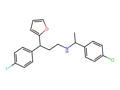 N-[1-(4-chlorophenyl)ethyl]-3-(4-fluorophenyl)-3-(furan-2-yl)propan-1-amine structure
