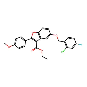 ethyl 5-[(2-chloro-4-fluorophenyl)methoxy]-2-(4-methoxyphenyl)-1-benzofuran-3-carboxylate structure