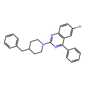 2-(4-Benzylpiperidin-1-yl)-6-bromo-4-phenylquinazoline structure