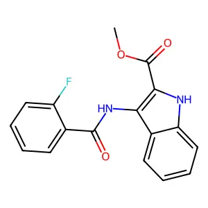 methyl 3-[(2-fluorobenzoyl)amino]-1H-indole-2-carboxylate structure