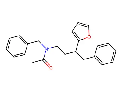 N-benzyl-N-[3-(furan-2-yl)-4-phenylbutyl]acetamide structure