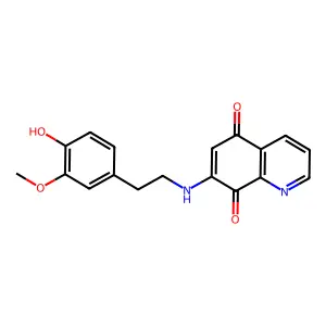 7-{[2-(4-Hydroxy-3-methoxyphenyl)ethyl]amino}quinoline-5,8-dione structure