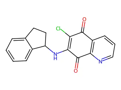6-Chloro-7-(indan-1-ylamino)-quinoline-5,8-dione structure