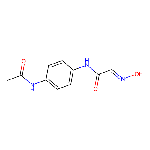N-(4-acetamidophenyl)-2-hydroxyiminoacetamide structure