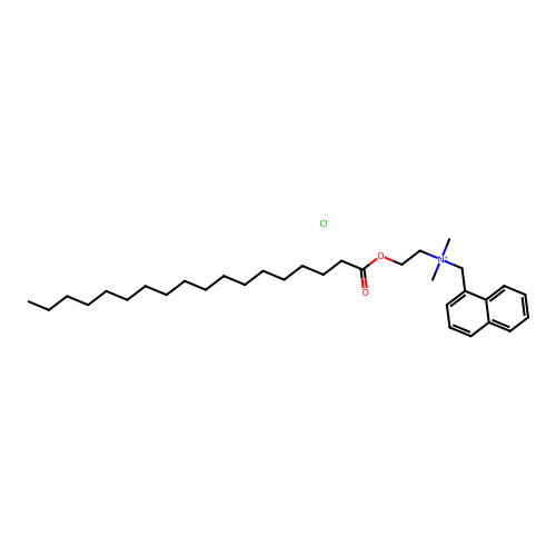 Dimethyl(naphthylmethyl)(2-((1-oxooctadecyl)oxy)ethyl)ammonium chloride structure