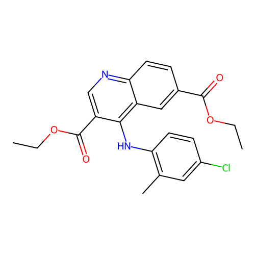 Diethyl 4-((4-chloro-2-methylphenyl)amino)quinoline-3,6-dicarboxylate structure