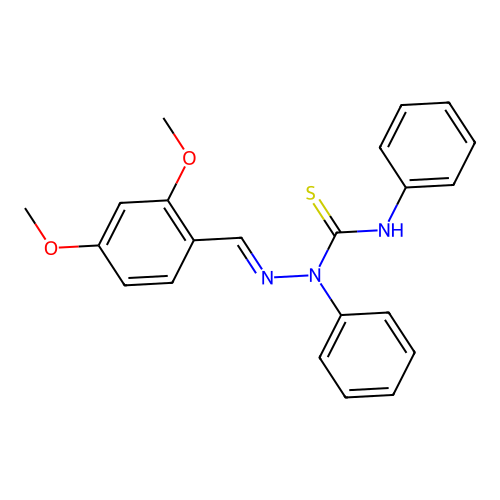 (2E)-2-(2,4-dimethoxybenzylidene)-N,1-diphenylhydrazinecarbothioamide structure