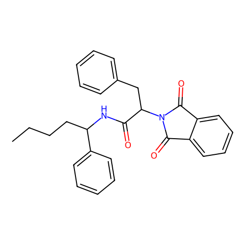 2-(1,3-dioxoisoindol-2-yl)-3-phenyl-N-(1-phenylpentyl)propanamide structure