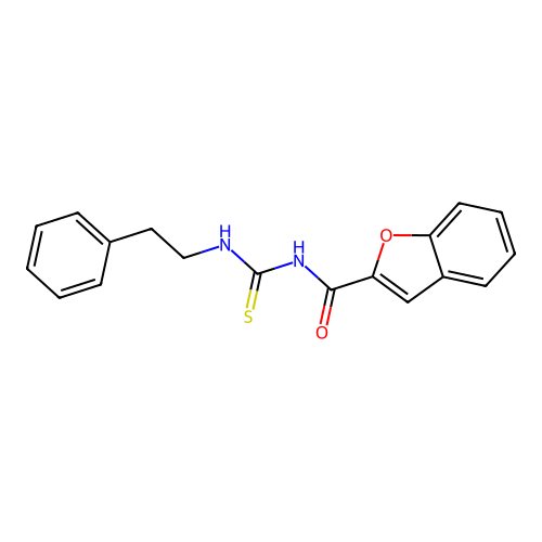 N-[(2-phenylethyl)carbamothioyl]-1-benzofuran-2-carboxamide structure