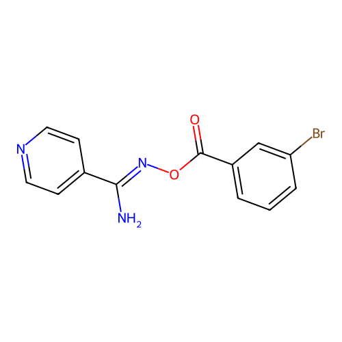 [[Amino(pyridin-4-yl)methylidene]amino] 3-bromobenzoate structure