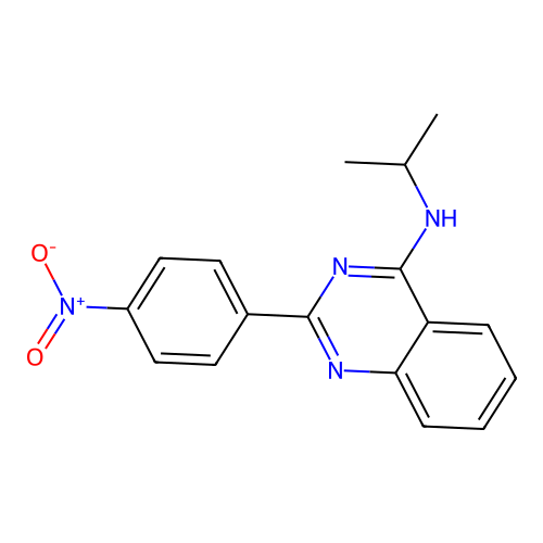 2-(4-nitrophenyl)-N-(propan-2-yl)quinazolin-4-amine structure
