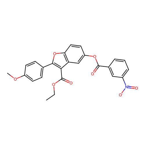 3-(Ethoxycarbonyl)-2-(4-methoxyphenyl)benzo[b]furan-5-yl 3-nitrobenzoate structure