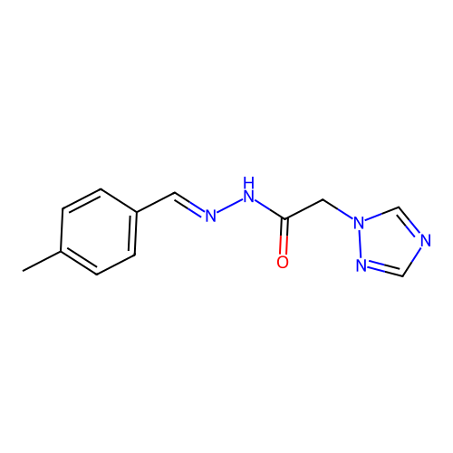 N'-[(E)-(4-methylphenyl)methylidene]-2-(1H-1,2,4-triazol-1-yl)acetohydrazide structure