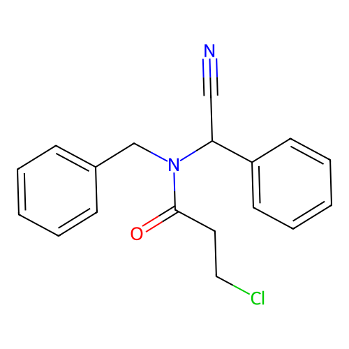 N-benzyl-3-chloro-N-[cyano(phenyl)methyl]propanamide structure