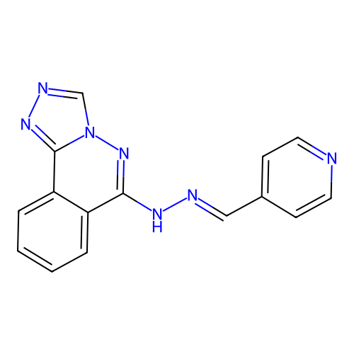 6-[(2E)-2-(pyridin-4-ylmethylidene)hydrazinyl][1,2,4]triazolo[3,4-a]phthalazine structure