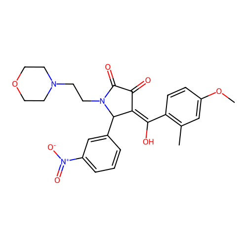 3-hydroxy-4-(4-methoxy-2-methylbenzoyl)-1-[2-(4-morpholinyl)ethyl]-5-(3-nitrophenyl)-1,5-dihydro-2H-pyrrol-2-one structure