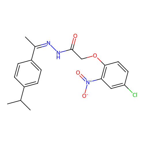 (Z)-2-(4-chloro-2-nitrophenoxy)-N'-(1-(4-isopropylphenyl)ethylidene)acetohydrazide structure