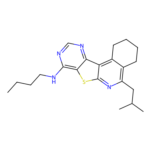 N-butyl-5-isobutyl-1,2,3,4-tetrahydropyrimido[4',5':4,5]thieno[2,3-c]isoquinolin-8-amine structure