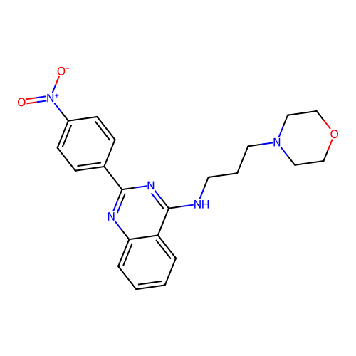 N-[3-(morpholin-4-yl)propyl]-2-(4-nitrophenyl)quinazolin-4-amine structure