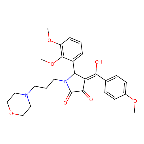 (4E)-5-(2,3-dimethoxyphenyl)-4-[hydroxy(4-methoxyphenyl)methylidene]-1-[3-(morpholin-4-yl)propyl]pyrrolidine-2,3-dione structure