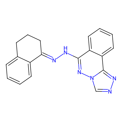 (E)-6-(2-(3,4-dihydronaphthalen-1(2H)-ylidene)hydrazinyl)-[1,2,4]triazolo[3,4-a]phthalazine structure