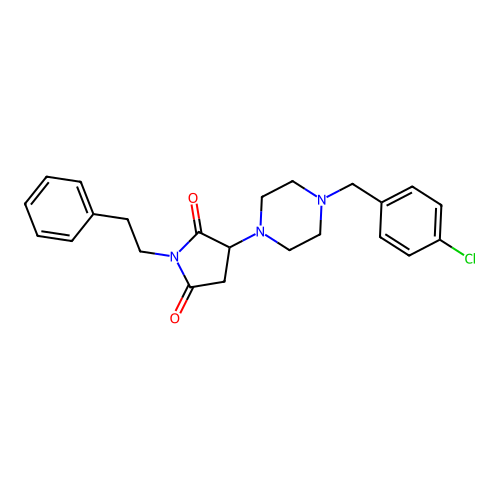 3-[4-(4-Chloro-benzyl)-piperazin-1-yl]-1-phenethyl-pyrrolidine-2,5-dione structure