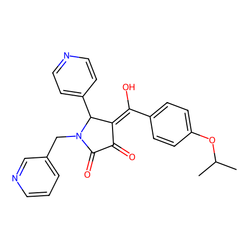 3-hydroxy-4-(4-isopropoxybenzoyl)-1-(pyridin-3-ylmethyl)-5-(pyridin-4-yl)-1H-pyrrol-2(5H)-one structure