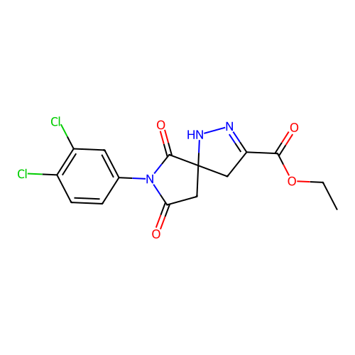 ethyl 7-(3,4-dichlorophenyl)-6,8-dioxo-1,2,7-triazaspiro[4.4]non-2-ene-3-carboxylate structure