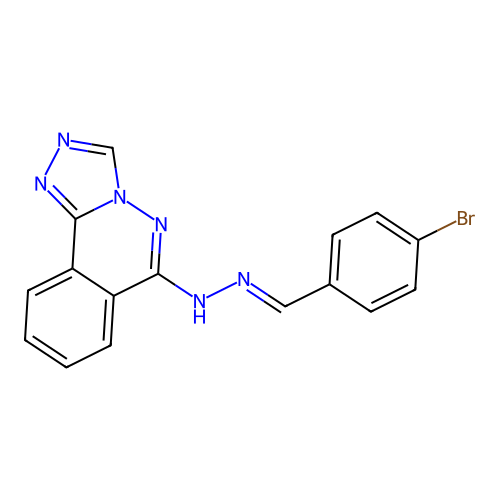 (E)-6-(2-(4-bromobenzylidene)hydrazinyl)-[1,2,4]triazolo[3,4-a]phthalazine structure