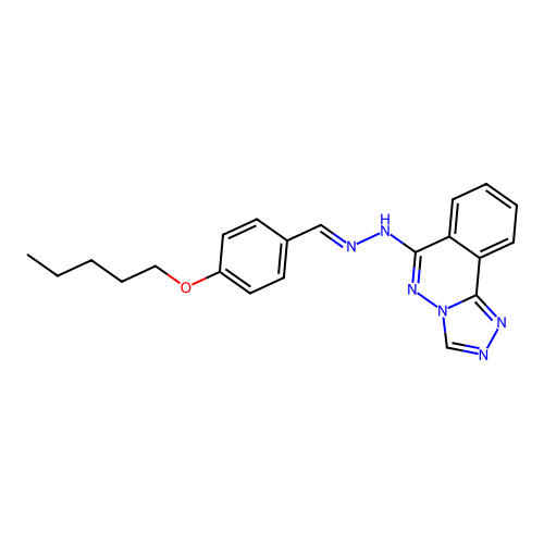 (E)-6-(2-(4-(pentyloxy)benzylidene)hydrazinyl)-[1,2,4]triazolo[3,4-a]phthalazine structure