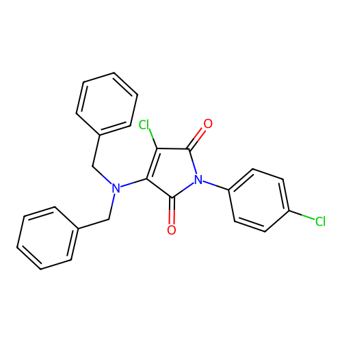 3-chloro-1-(4-chlorophenyl)-4-(dibenzylamino)-1H-pyrrole-2,5-dione structure