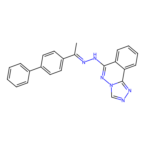 1-(1,1'-Biphenyl)-4-ylethanone (1,2,4)triazolo(3,4-A)phthalazin-6-ylhydrazone structure
