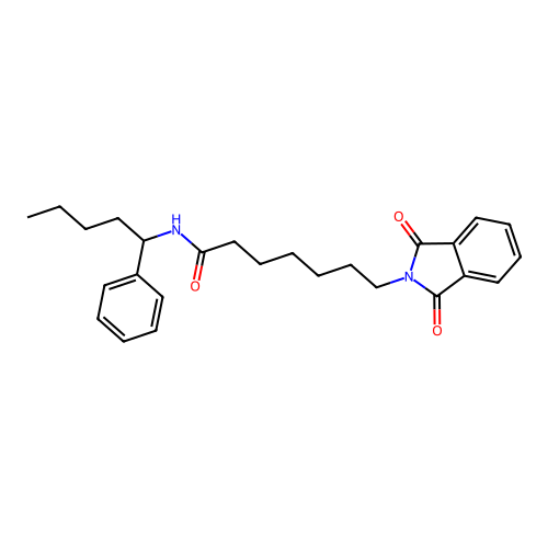 7-(1,3-dioxo-1,3-dihydro-2H-isoindol-2-yl)-N-(1-phenylpentyl)heptanamide structure