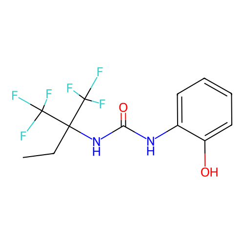 1-(2-Hydroxyphenyl)-3-[1,1,1-trifluoro-2-(trifluoromethyl)butan-2-yl]urea structure